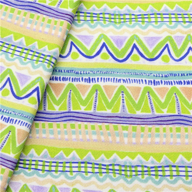 100% cotton 21 cotton twill digital printed geometric ethnic style fabric
