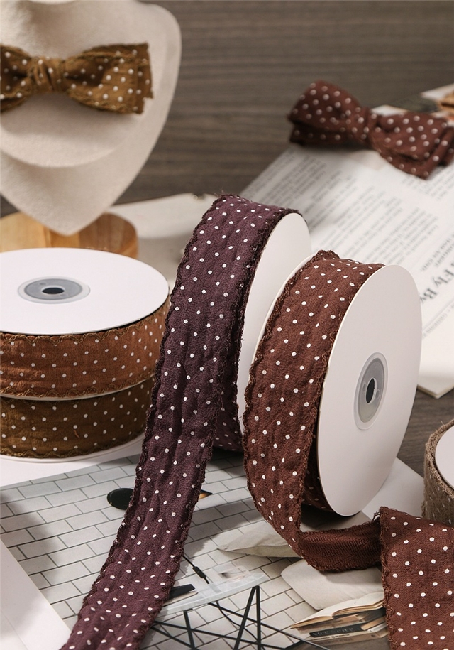 polyester dot diamond grid cotton and linen hook edge strap