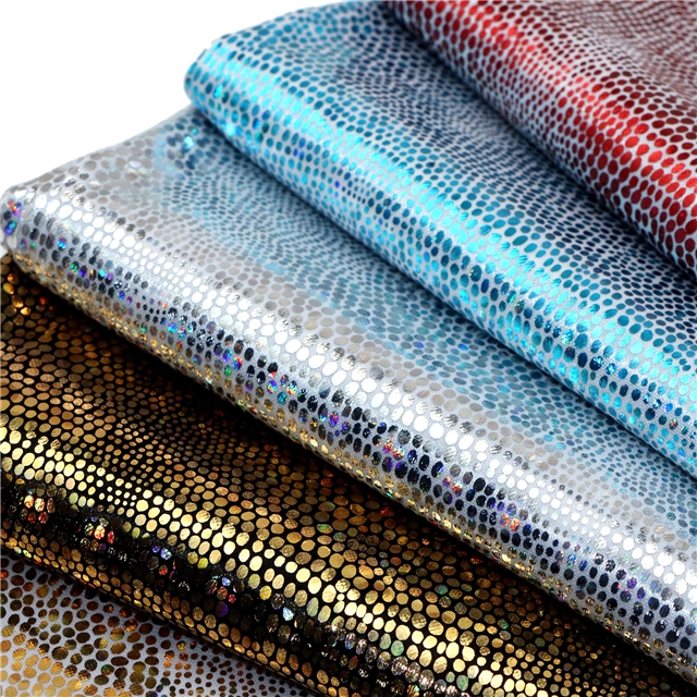 iridescent laser hot stamping irregular dots fabric