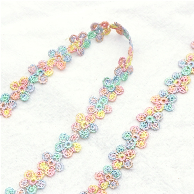 colorful water soluble embroidery lace 