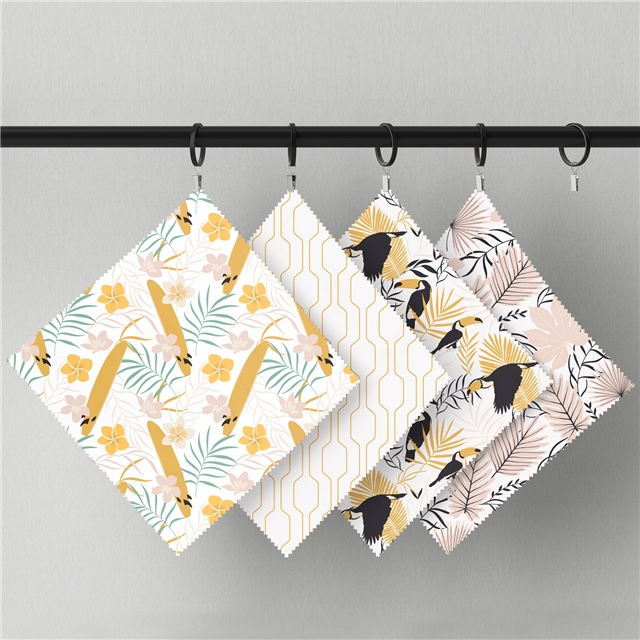 polyester cotton geometric leaves series polyester cotton fabric set (8 pcs/set)