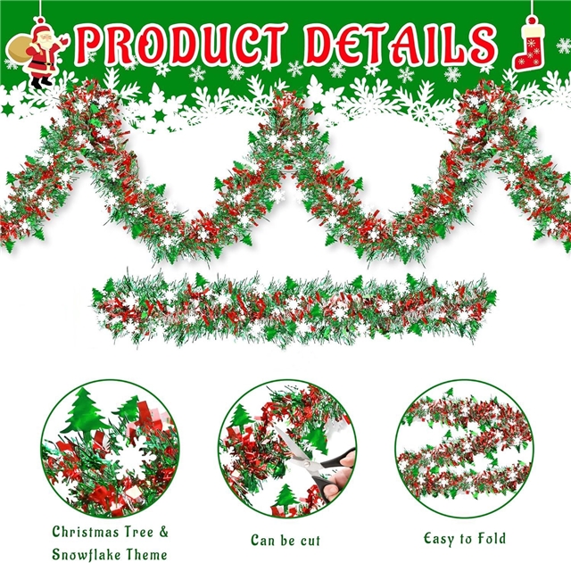 length: 2m pet christmas day floral decorative strips