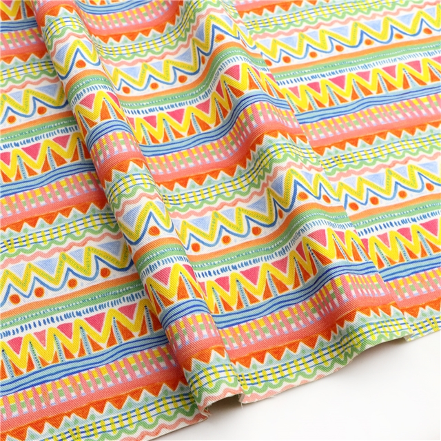 100% cotton 21 cotton twill digital printed geometric ethnic style fabric