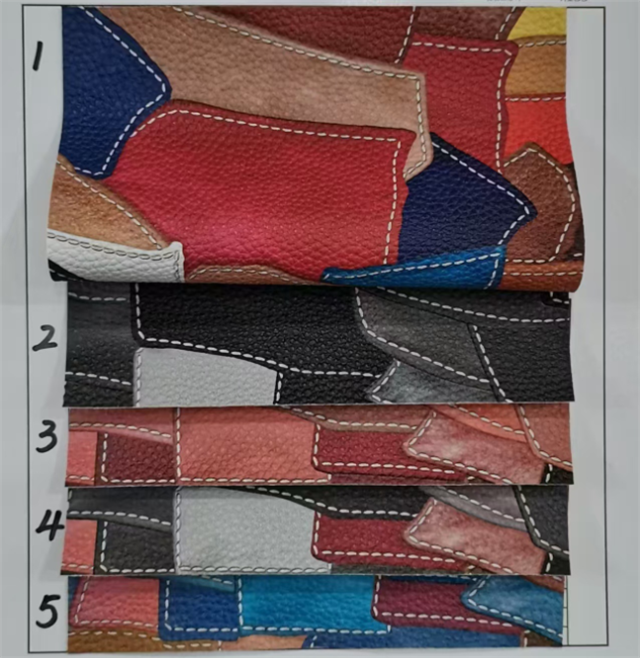 synthetic leather retro splicing simulation PVC synthetic leather