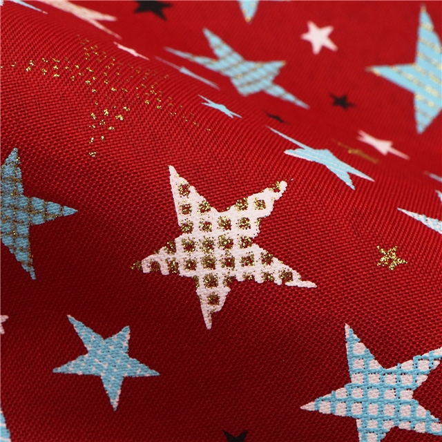glitter ink printing pentagram imitation linen fabric