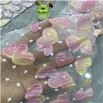 three dimensional gradient heart plush dots mesh fabric