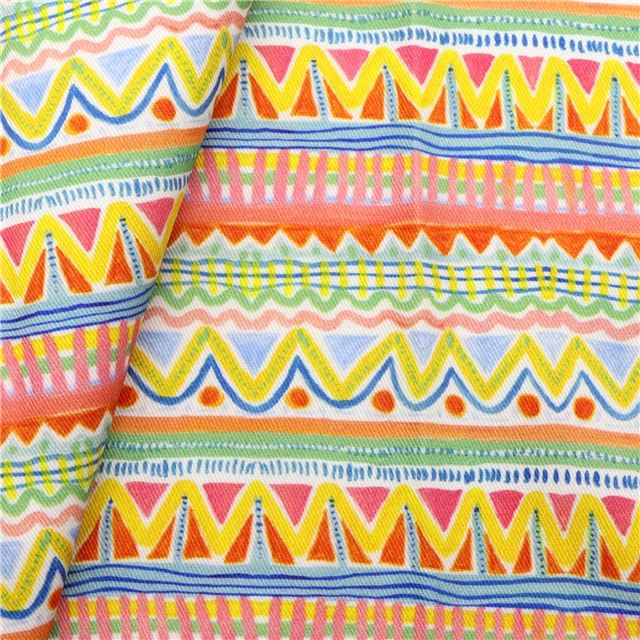 100% cotton 21 cotton twill digital printed geometric ethnic style fabric