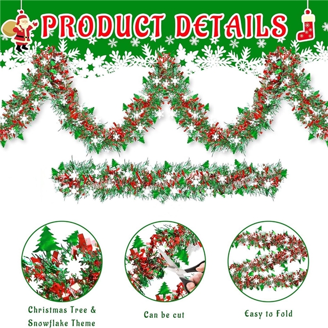 length: 2m pet christmas day floral decorative strips