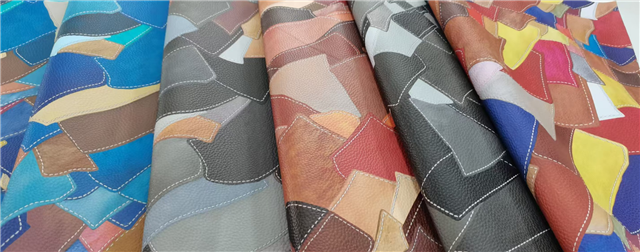 synthetic leather retro splicing simulation PVC synthetic leather