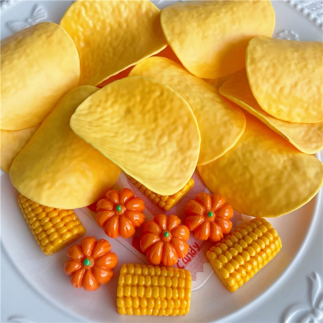 acrylic/resin potato chip corn pumpkin 3D resin accessories