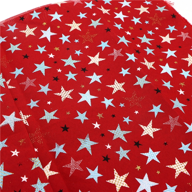 glitter ink printing pentagram imitation linen fabric