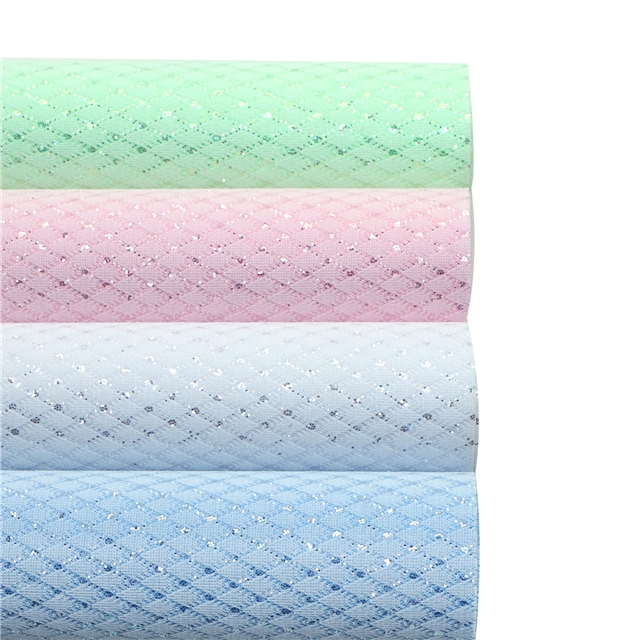 synthetic leather glitter rhombus faux leather