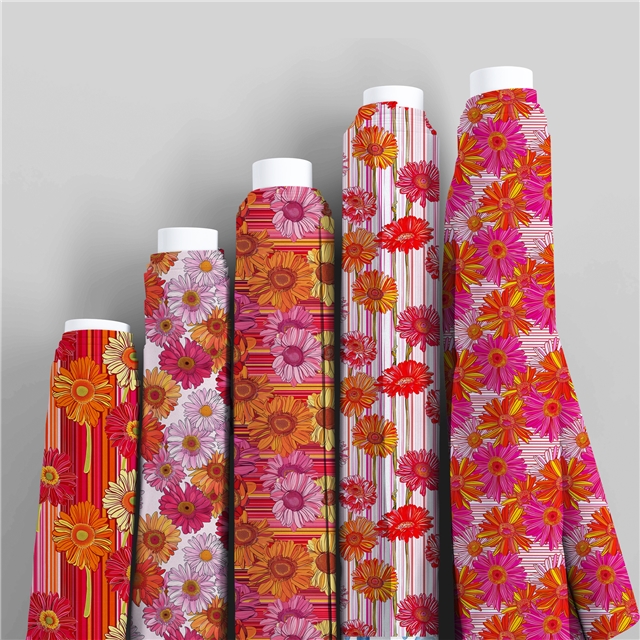 polyester cotton heart sunflower series polyester cotton fabric set (8 pcs/set)