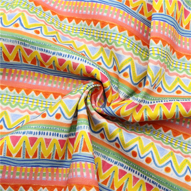 100% cotton 21 cotton twill digital printed geometric ethnic style fabric