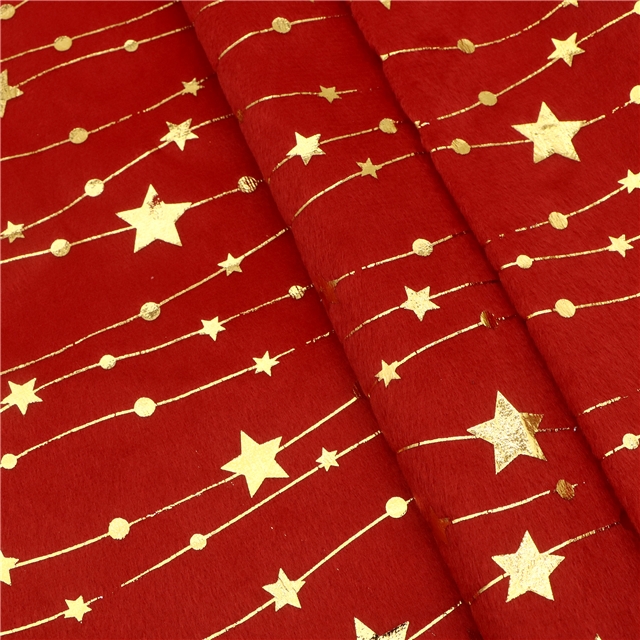 gold hot stamping star short plush fabric