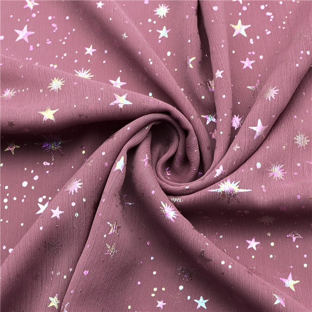 colourful gold hot stamping star chiffon fabric 7#cameo brown,50*145cm(19.7*57.1