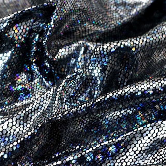 iridescent laser hot stamping irregular dots fabric