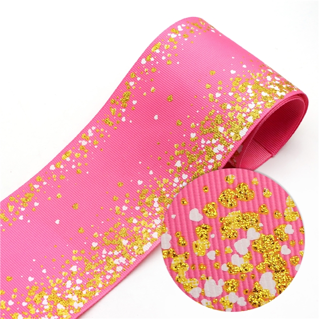3" glitter grosgrain hot gold glitter ribbon