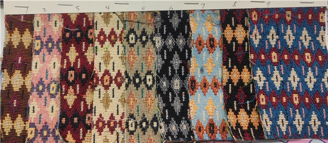 ethnic style geometric diamond pattern color woven jacquard fabric