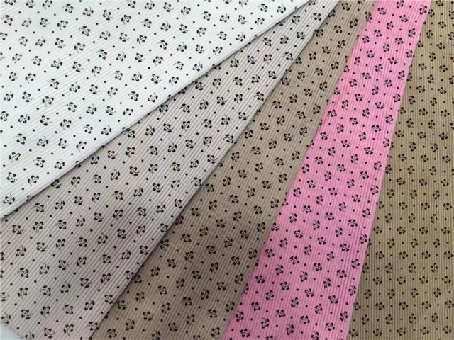 floral printed corduroy fabric
