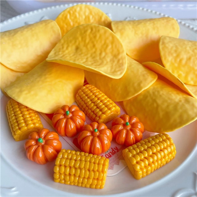 acrylic/resin potato chip corn pumpkin 3D resin accessories