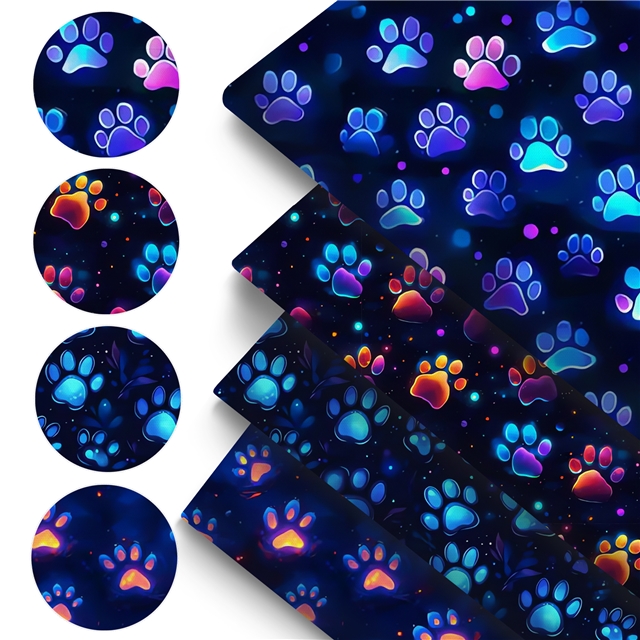 polyester cotton footprint series polyester cotton fabric set (4 pcs/set)