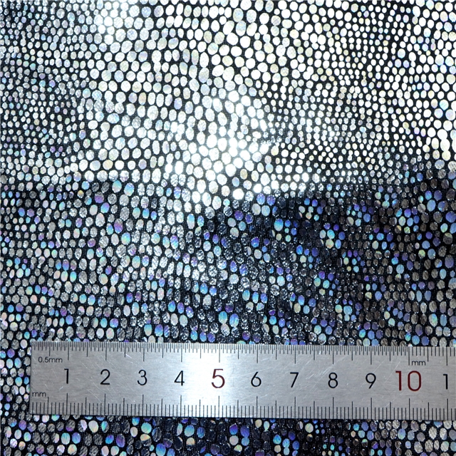 iridescent laser hot stamping irregular dots fabric