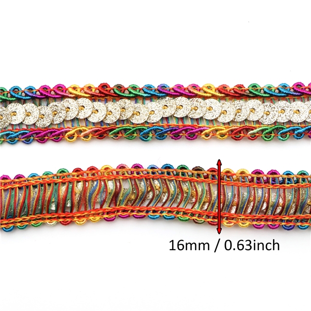 ethnic style gold thread lace ribbon YDH233,1yard