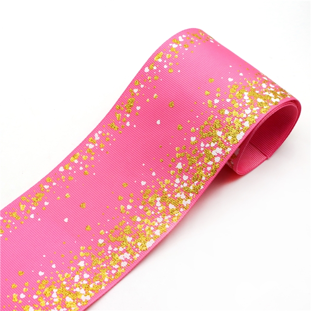 3" glitter grosgrain hot gold glitter ribbon