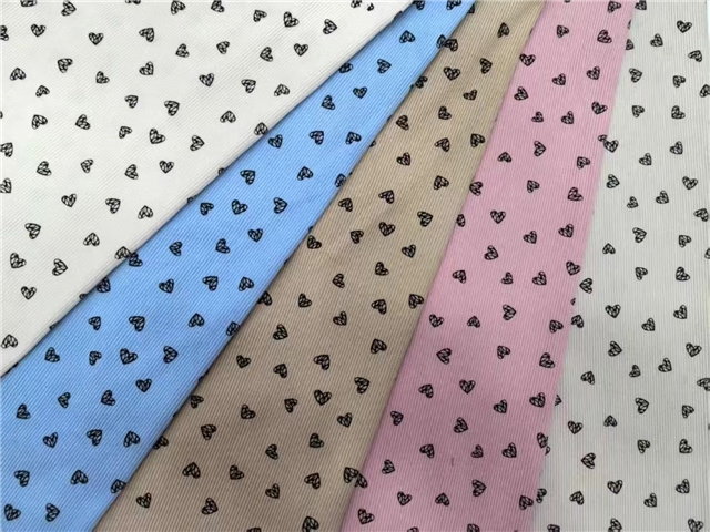 heart printed corduroy fabric