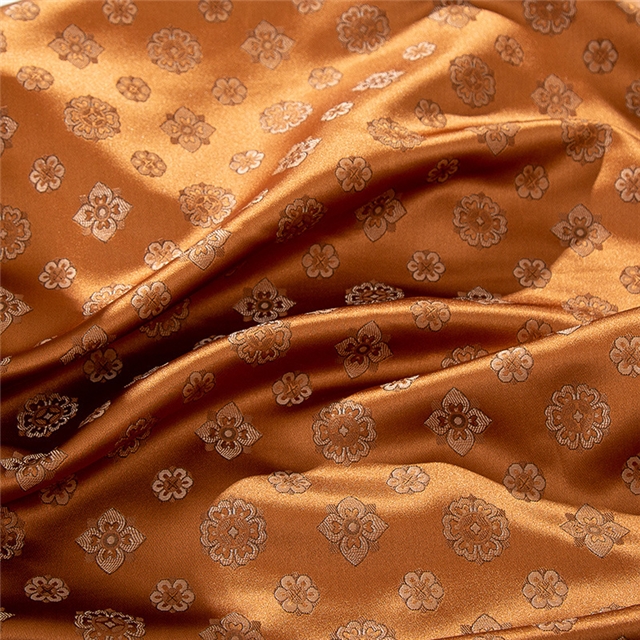 chinese style pipa flower woven brocade jacquard fabric