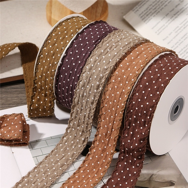 polyester dot diamond grid cotton and linen hook edge strap