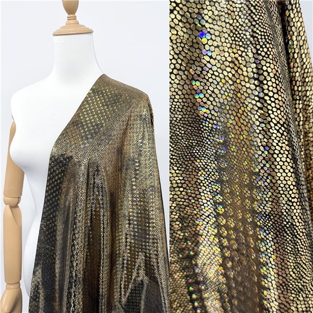 iridescent laser hot stamping irregular dots fabric