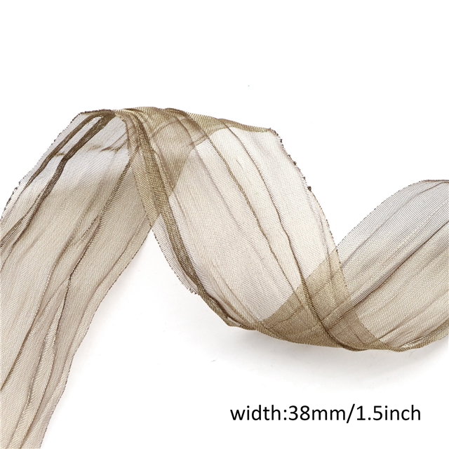 snow yarn wrinkles ribbon brown,38mm(1-1/2