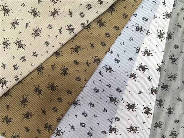 floral printed corduroy fabric