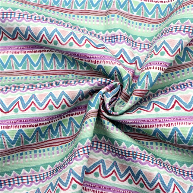 100% cotton 21 cotton twill digital printed geometric ethnic style fabric