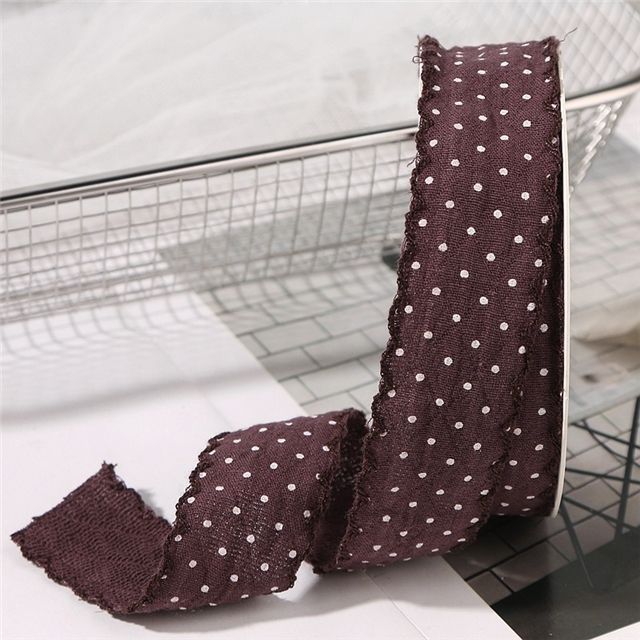 polyester dot diamond grid cotton and linen hook edge strap
