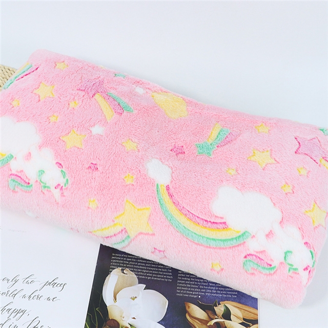 cartoon printed luminous flannel fabric