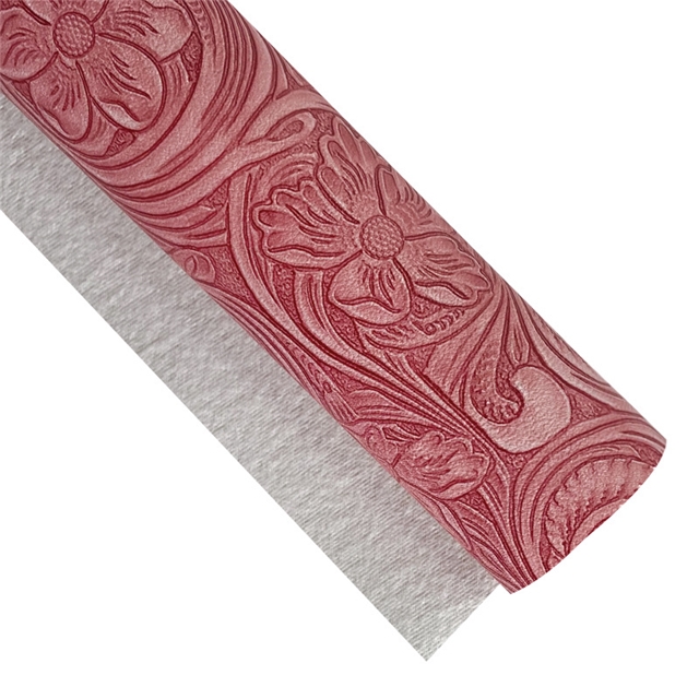 synthetic leather matte bump texture flower  faux leather