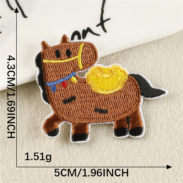 cute little horse embroidery self adhesive patches