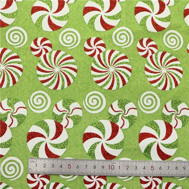 glitter ink printing christmas candy imitation linen