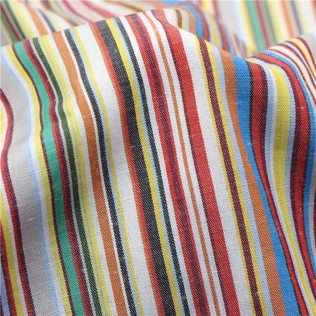 metallic embroidery threads rainbow color striped yarn dyed fabric 