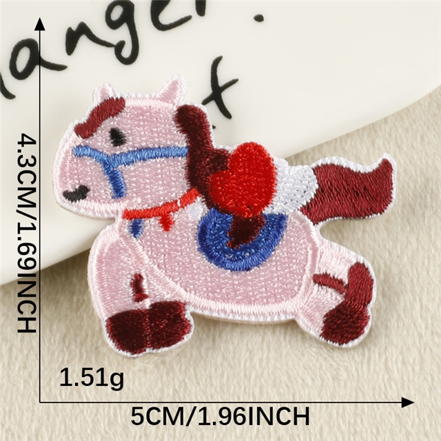 cute little horse embroidery self adhesive patches
