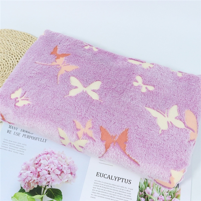 cartoon printed luminous flannel fabric