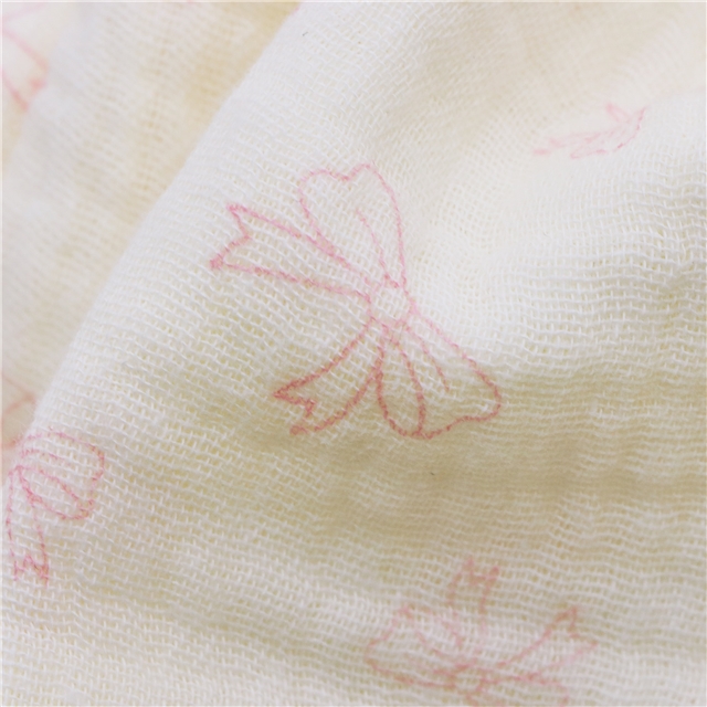 cotton double-layer crepe printed bow fabric