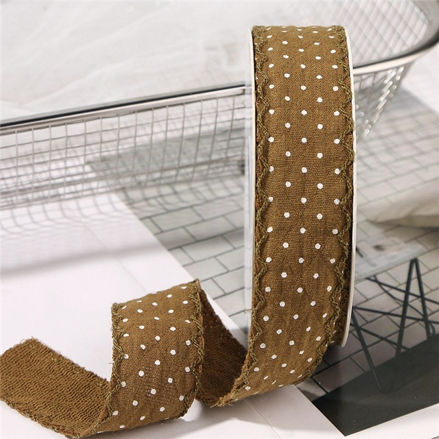polyester dot diamond grid cotton and linen hook edge strap