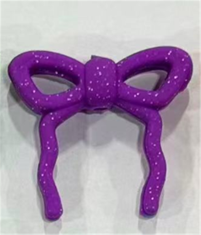 silicone glitter bow silicone bead