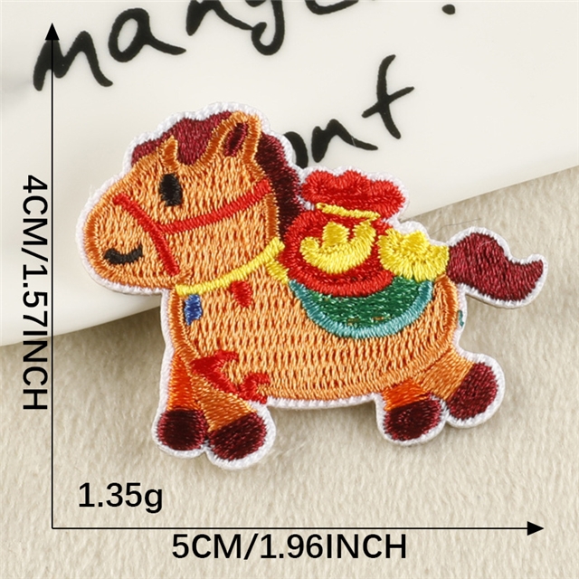 cute little horse embroidery self adhesive patches