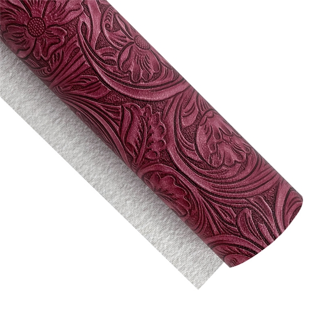 synthetic leather matte bump texture flower  faux leather