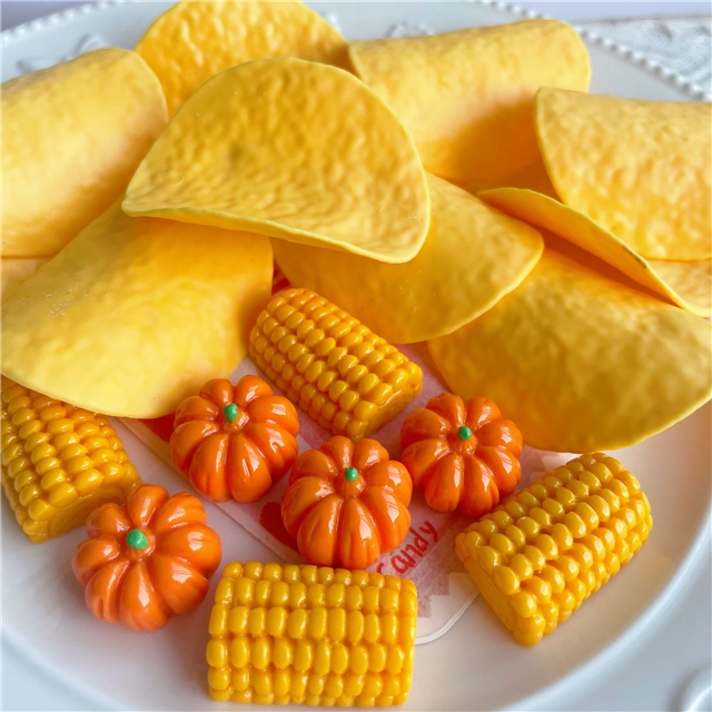 acrylic/resin potato chip corn pumpkin 3D resin accessories